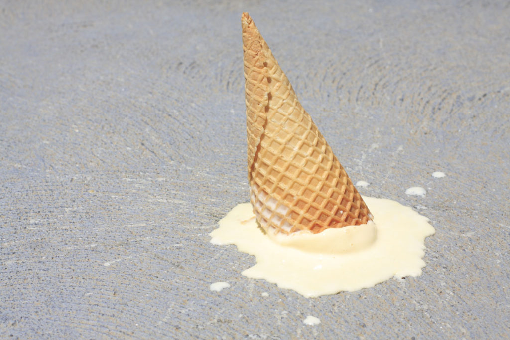 Ice cream on the ground
